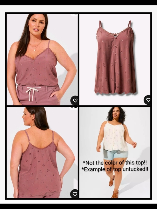 torrid Tops - TORRID Sophie Eyelet Swing Cami - Size 00